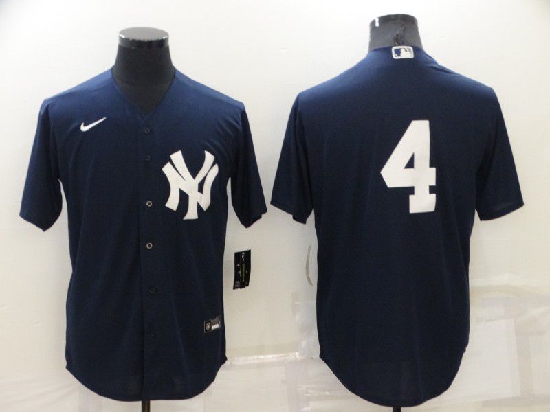 Men New York Yankees #4 No Name Blue Game Nike 2022 MLB Jersey
